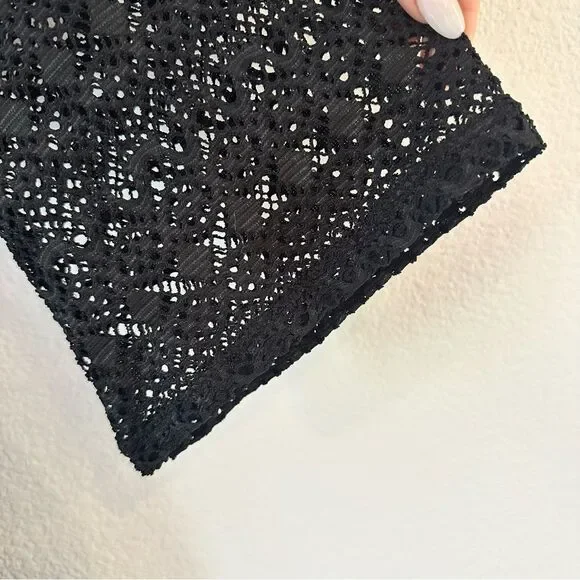 Black lace swim coverup - Picture 3 of 8